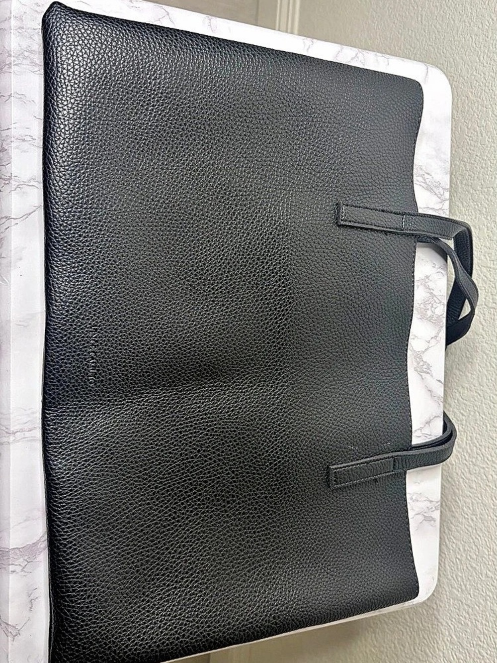Vince Camuto "Luck" Pebbled Black Vegan Leather Tote Bag